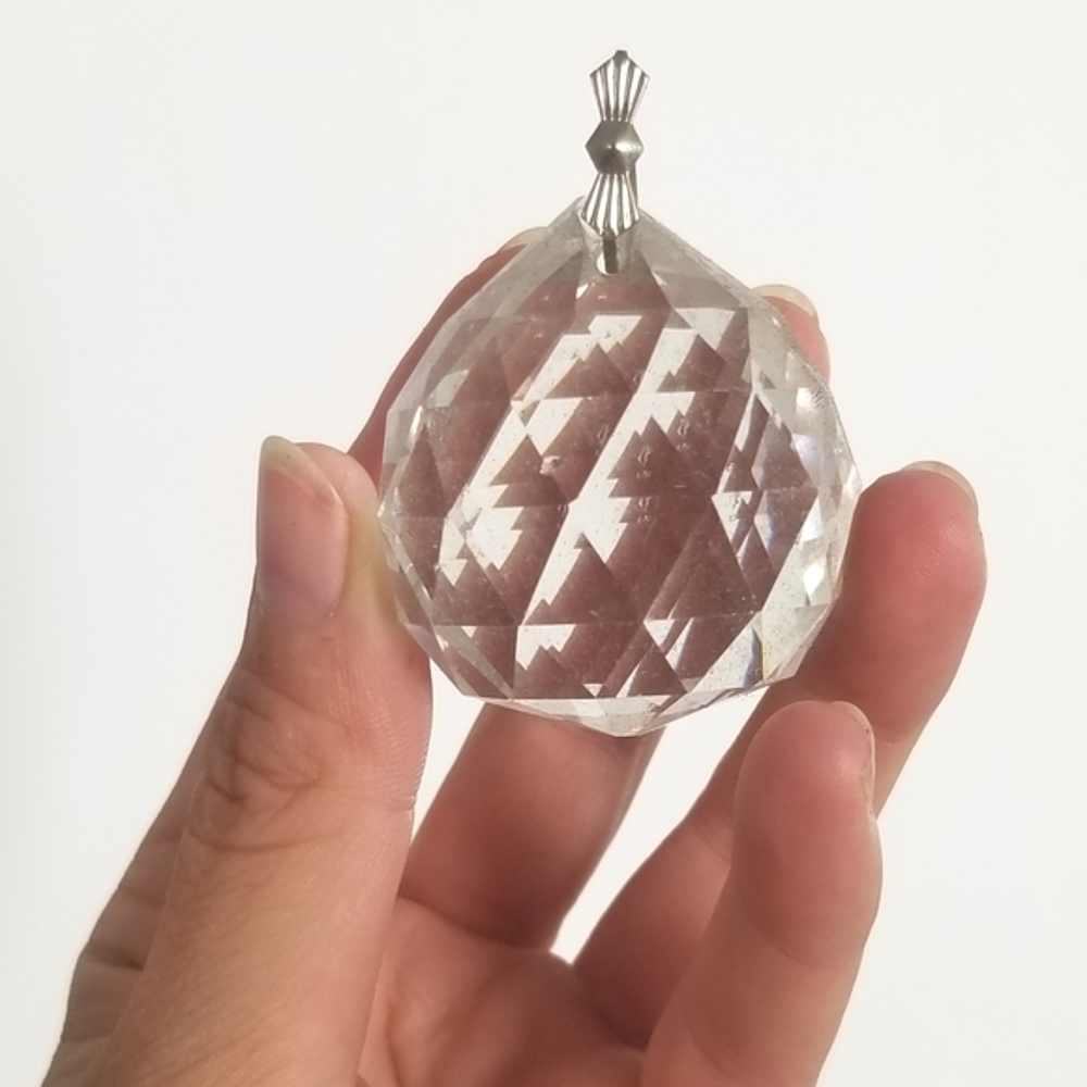 THREE Faceted Crystal Drop Ornament